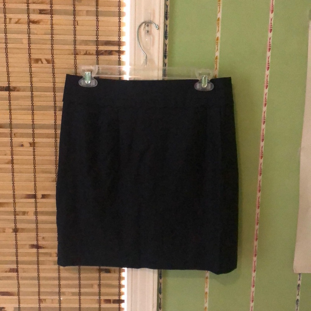 Jcrew navy blue scalloped trim skirt